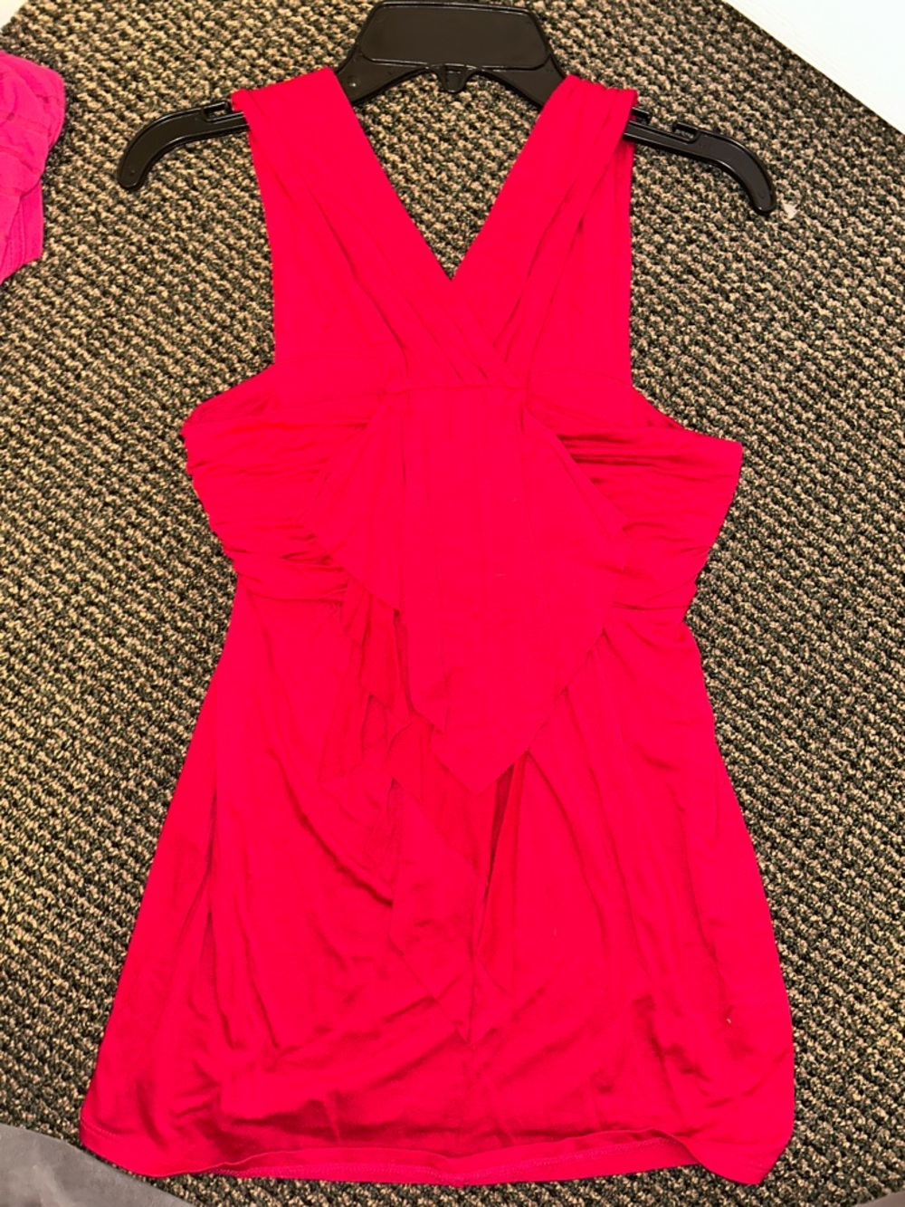 One-Shoulder Red Ruffle Front Dress - Picture 3 of 6